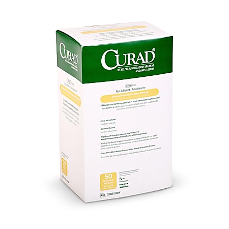 CURAD® Sterile Overwrap Xeroform Gauze, 5" x 9", White, Pack Of 50