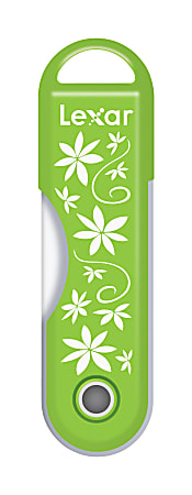 Lexar® JumpDrive® TwistTurn USB 2.0 Flash Drive, 32GB, Flowers Green
