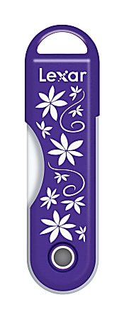Lexar® JumpDrive® TwistTurn USB 2.0 Flash Drive, 32GB, Flowers Purple