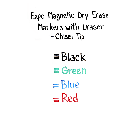 EXPO Magnetic Dry Erase Markers With Eraser Fine Tip Assorted Ink Colors  Pack Of 8 - Office Depot
