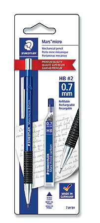 Staedtler Mars 775 Micro Mechanical Pencil With Refills 0.7 mm Blue Barrel  - Office Depot