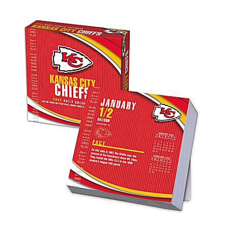 Lang Turner Licensing Boxed Daily Desk Calendar, 5-1/4" x 5-1/4", Kansas City Chiefs, January To December 2022