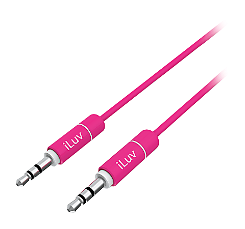 iLuv® Premium Aux-In Audio Cable, 3', Pink, ICB110PNK