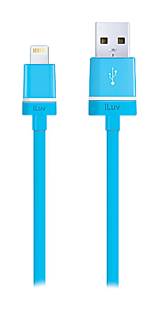 iLuv® Lightning Sync/Charge Cable, 3', Blue, ICB262BLU