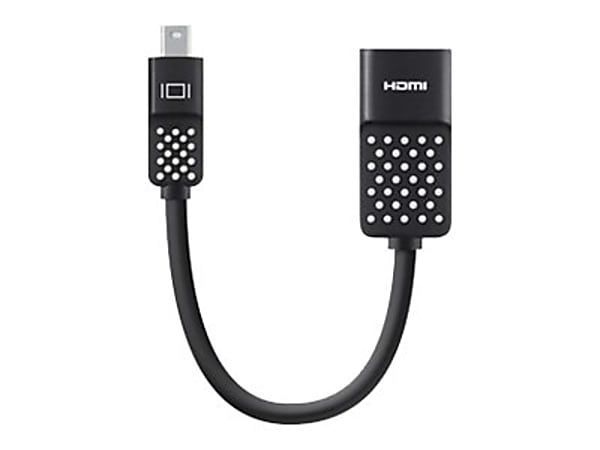 Belkin Mini DisplayPort to HDMI Adapter - HDMI/Mini DisplayPort A/V Cable for Audio/Video Device - First End: Mini DisplayPort Digital Audio/Video - Second End: HDMI Digital Audio/Video - Black - 1 Each