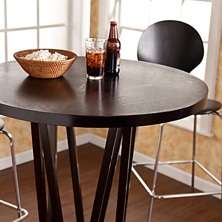 SEI Furniture Devon Bar Table Round Dark Espresso Office Depot