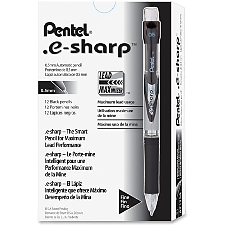 Pentel e Sharp Mechanical Pencils 0.5 mm 72percent Recycled Black