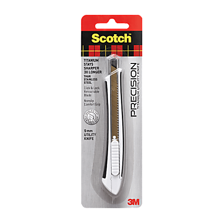 Scotch® Titanium Utility Knife, 9 mm, White/Black