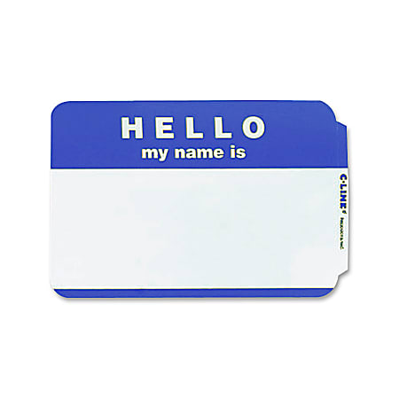 Maco® Name Badges, Hello, Blue, Pack Of 100