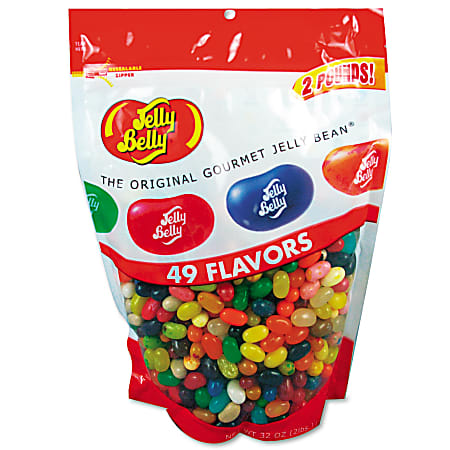 Jelly Belly Jelly Beans Stand Up Bag 32 Oz. Bag - Office Depot