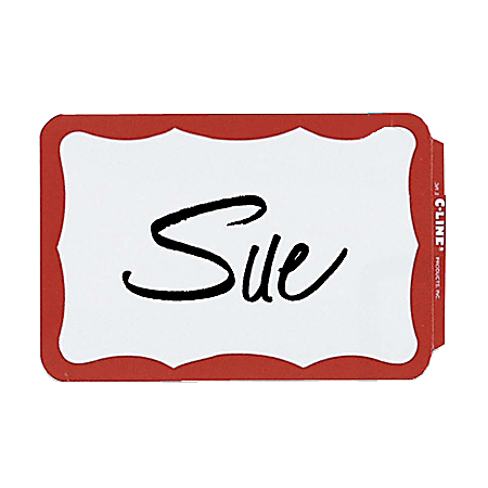 Maco® Name Badges, Red Border, Pack Of 100