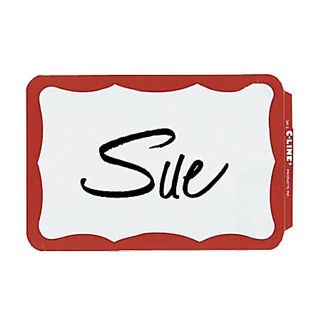 Maco® Name Badges, Red Border, Pack Of 100
