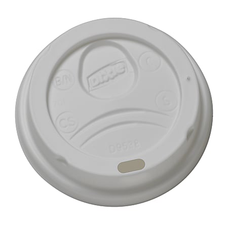 Dixie® Dome Plastic Hot Cup Lid For 8 oz Hot Cups, White, 1,000 Count (10 Packs Per Case, 100 Lids Per Pack)