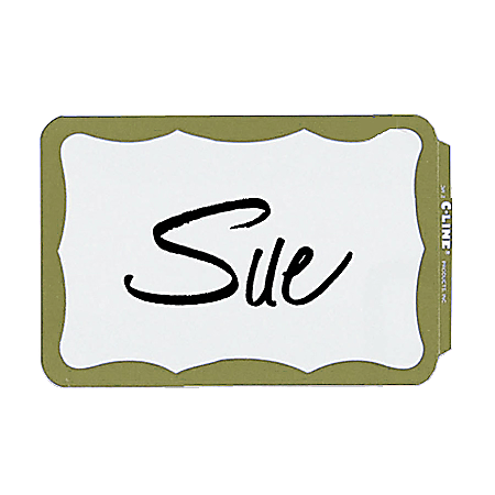 Maco® Name Badges, Gold Border, Pack Of 100