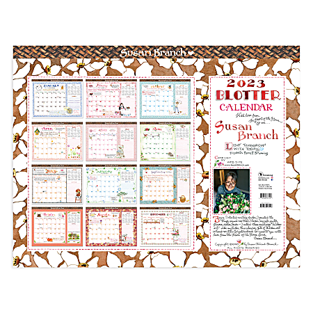 TF Publishing Large Monthly Desk Pad Calendar 22 x 17 Susan Branch January  To December 2023 - Office Depot