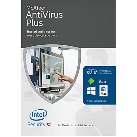 McAfee® 2016 AntiVirus Plus, 1-Year Subscription, For Unlimited PC, Apple® Mac®, iOS And Android Devices, Download