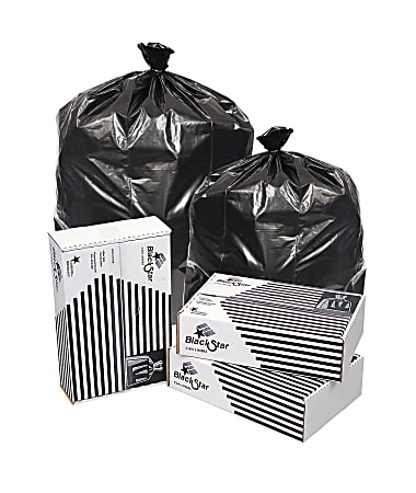 Black Star Linear Low-Density Heavyweight Can Liners, 56 Gallons, Box Of 100