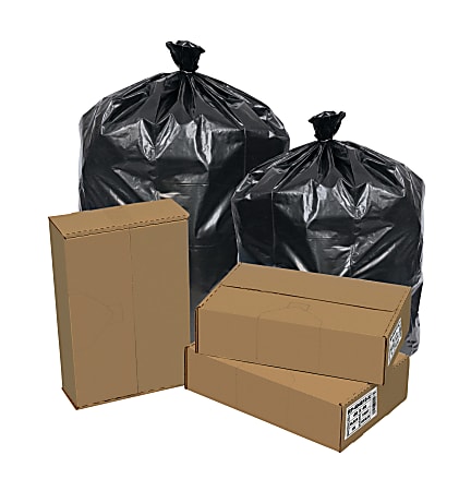 Pitt Plastics Repro Can Liners, 56 Gallon, Black, Pack Of 100 Liners