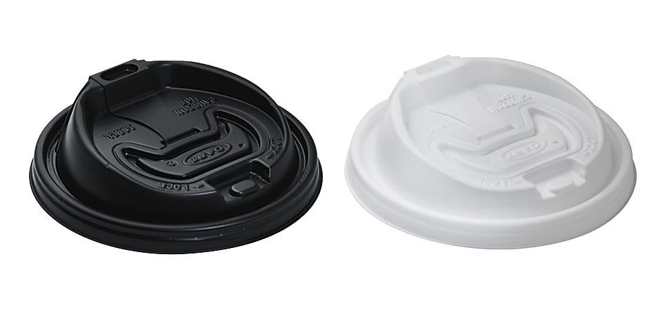 Dart® Optima Reclosable Hot Cup Lids, For 12-24 Oz Foam Cups, White, Case Of 1,000