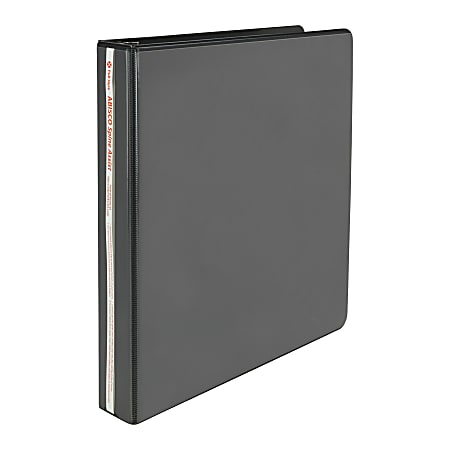 Abisco Spine Assist Easy-Insert View 3-Ring Binder, 1" D-Rings, Black