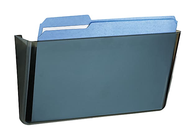 Eldon® Rubbermaid® Stak-A-File Single-Pocket Wall File, 3/4"H x 13 1/4"W x 4"D, Smoke Gray