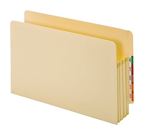 Office Depot® Brand File Pockets, End-Tab, Legal Size (8-1/2" x 14"), 3-1/2" Expansion, Manila, Box Of 25