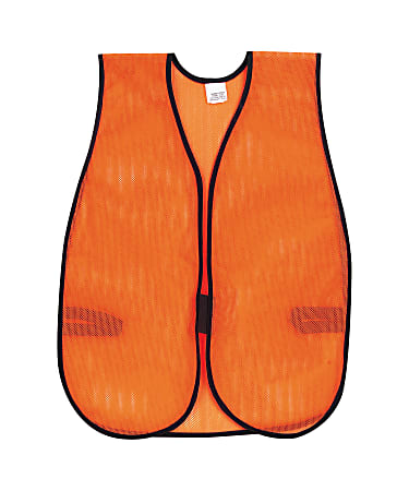 MCR Safety Polyester Mesh Safety Vest, 18" x 47", One Size, Black/Orange