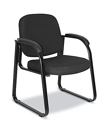 Alera Reception Lounge Series Sled-Base Guest Chair, Black