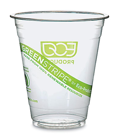 Eco-Products® GreenStripe® PLA Compostable Cold Cups, 12 Oz,