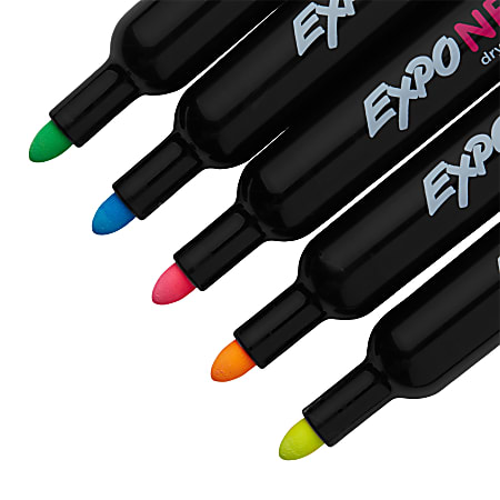 The Board Dudes Neon Fun Art Learn 6 Piece Medium Point Dry Erase Markers 