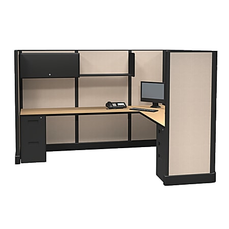 Cube Solutions Commercial-Grade Full-Height L-Shaped Supervisor Cubicle, Single Cubicle