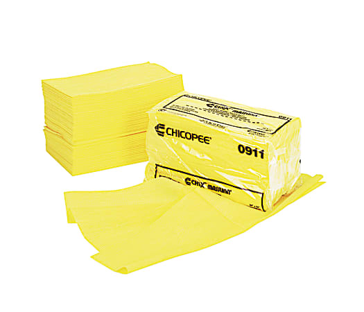 Chicopee Masslinn Dust Cloths, 24" x 24", Yellow, 50 Cloths Per Bag, Case Of 2 Bags