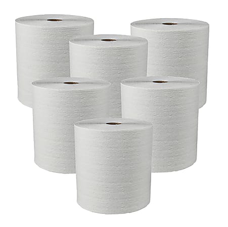 Kleenex® Hardwound 1-Ply Paper Towels, 40% Recycled, FSC® Certified, 600' Per Roll, Pack Of 6 Rolls