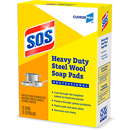 S.O.S. Steel Wool Soap Pads, Sold as 1 Box, 15 Each per Box S.O.S. Steel Wool Soap Pads, Sold as 1 Box, 15 Each per Box