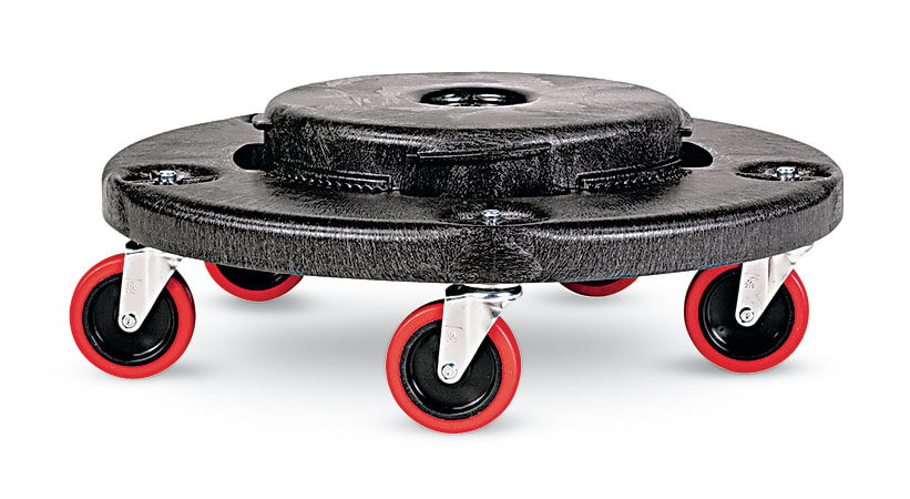 Rubbermaid® Commercial Brute Plastic Dolly, 6 5/8" x 18 1/4", Black/Red
