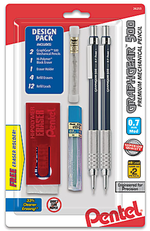 Pentel Graph Gear 1000 Mechanical Drafting Pencil 0.7 mm HB Hardness  BlueSilver Barrel - Office Depot