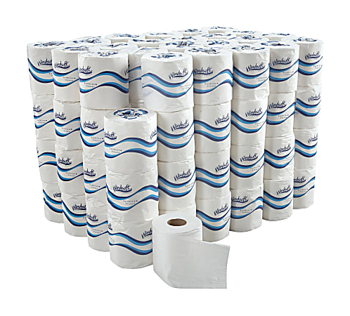 Windsoft 2-Ply Facial Quality Bath Tissue, White, 4 1/2" x 3 3/4" Sheets, 500 Sheets Per Roll, Case Of 96 Rolls