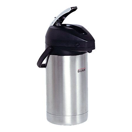 BUNN 3.0L Lever Action Airpot Stainless Steel 32130.0000 - Office Depot