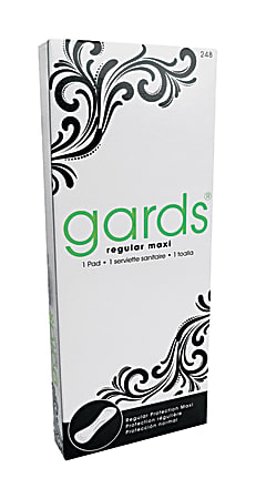 Gards Maxi Pads, Size #8, White, Carton Of 250