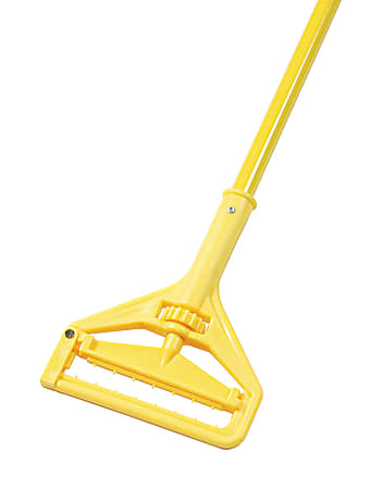 Unisan Quick-Change Vinyl-Coated Aluminum Mop Head Handle, 60", Yellow