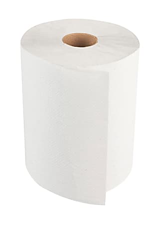 Boardwalk 1-Ply Hardwound Non-Perforated Roll Towels, 8" x 600', Natural White, 12 Rolls Per Case