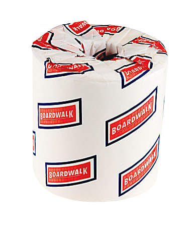 Boardwalk 2-Ply Standard Bathroom Tissue, 4 1/2" x 4 1/2" Sheets, White, 500 Sheets Per Roll, Case Of 96 Rolls