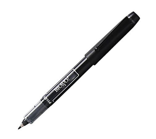 Pilot BraVo! Bravo Marker Pens - Bold Pen Point - Black - Black Barrel - 1 Each