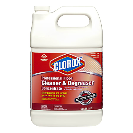 Clorox® Professional Concentrated Floor Cleaner And Degreaser, 128 Oz Bottle, Case Of 4