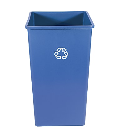 Rubbermaid® Square Plastic Commercial Recycling Container, 34 1/4" x 19 1/2" x 19 1/2", 50 Gallons, Blue