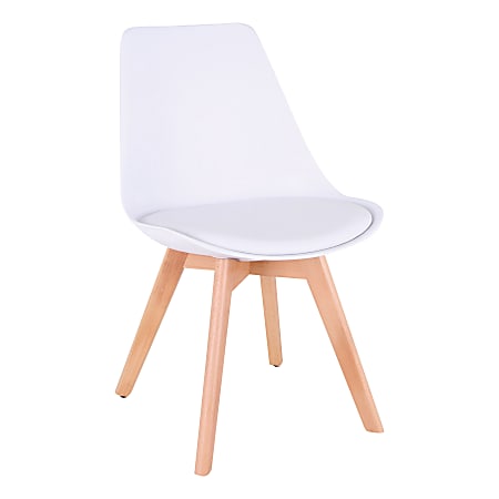 Lorell® Modern Guest Chair, White/Baige