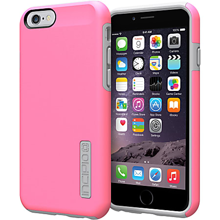 Incipio DualPro Hard Shell Case With Impact-Absorbing Core for iPhone 6 - For iPhone - Bubble Gum Pink, Gray - Impact Absorbing, Shock Absorbing, Wear Resistant, Tear Resistant, Drop Resistant, Stretch Resistant, Scratch Resistant, Bump Resistant