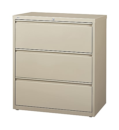 OfficeMax Lateral File Cabinet, 3 Drawers, 40 1/4"H x 36"W x 18 5/8"D, Putty