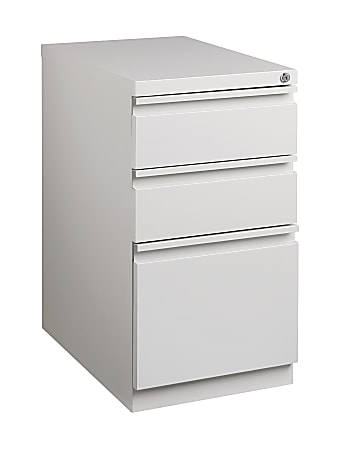 WorkPro® 20"D Vertical 3-Drawer Mobile Pedestal File Cabinet, Light Gray