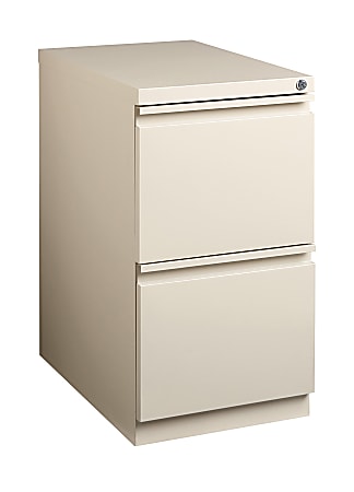 WorkPro® 20"D Vertical 2-Drawer Mobile Pedestal File Cabinet, Metal, Putty